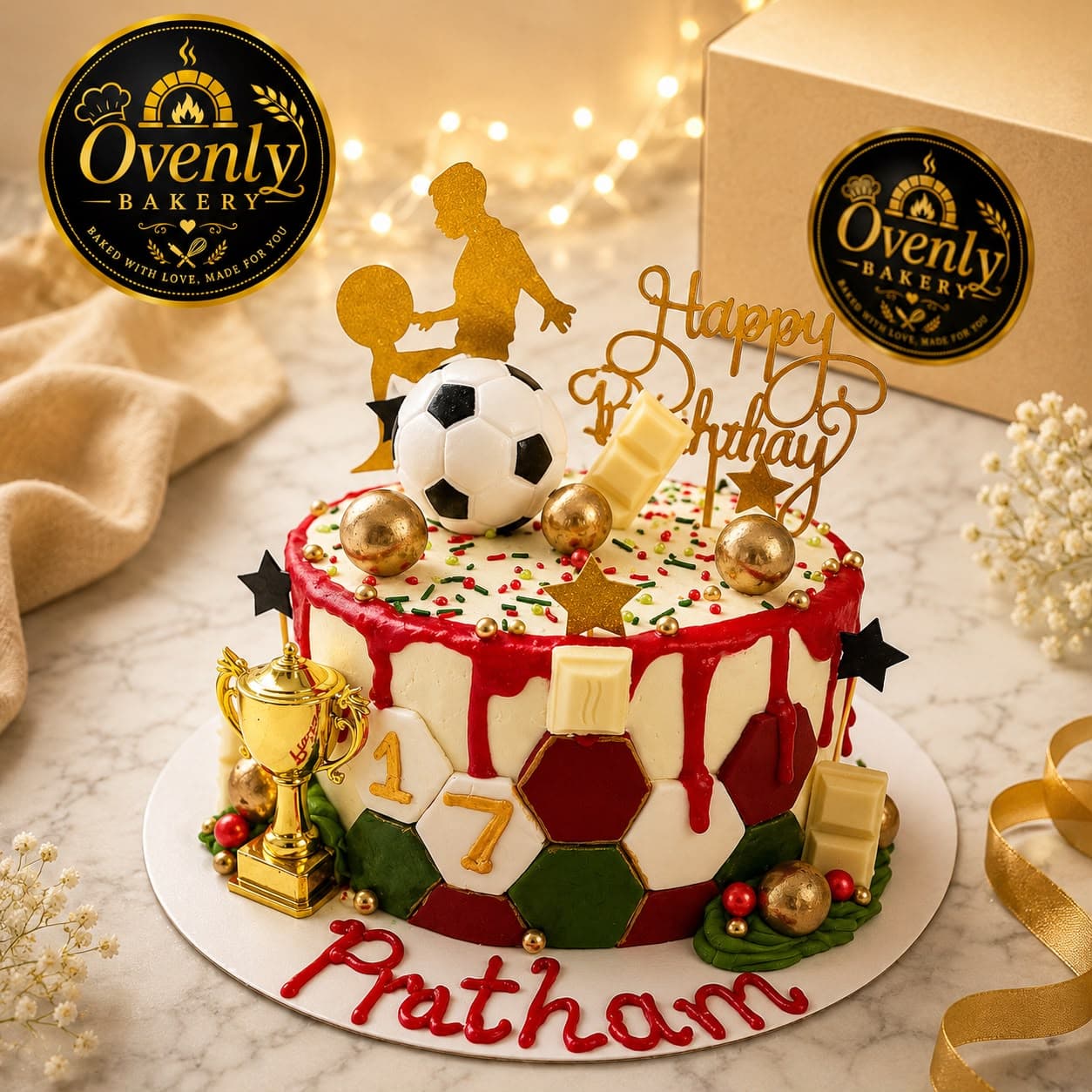 Football themed birthday cake by Ovenly Bakery